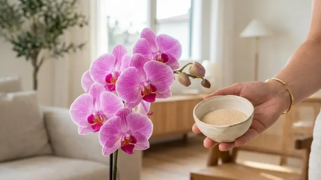 Les fleuristes détestent cette astuce : cet ingrédient de pâtisserie fait refleurir vos orchidées 3 fois plus vite